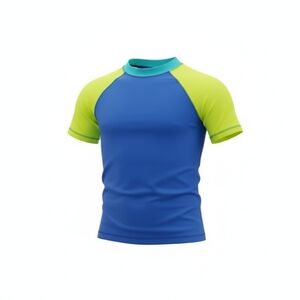 Lands' End Blue & Yellow Kids Rash Guard (Swim Shirt) Size XXS (2-3) NWOT